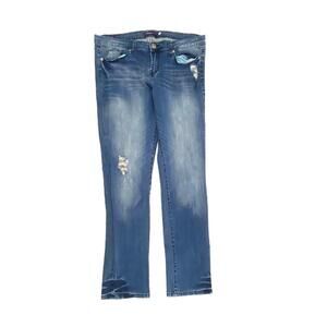 Vigoss Skinny Distressed Sequence Women's size 11 Dark Wash Blue Denim jeans